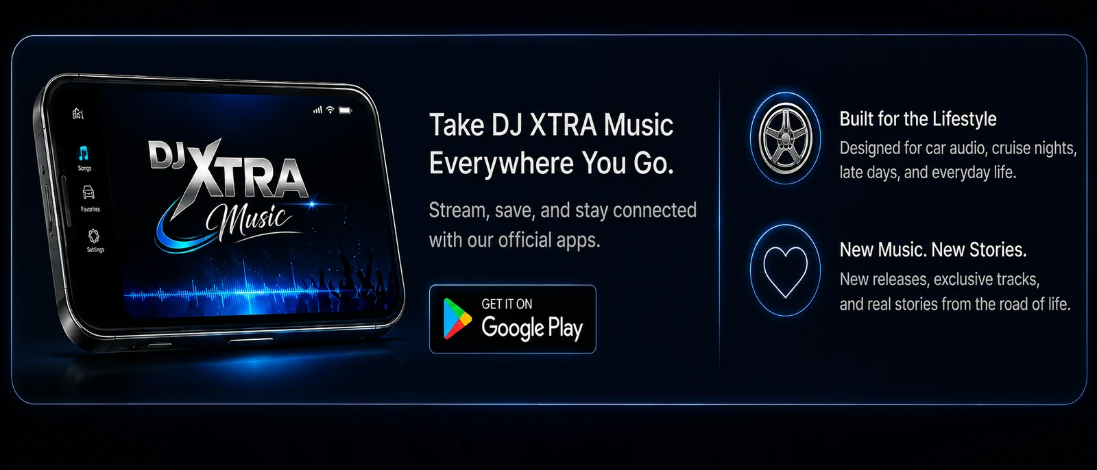 Take DJ XTRA Music everywhere you go with the Android app